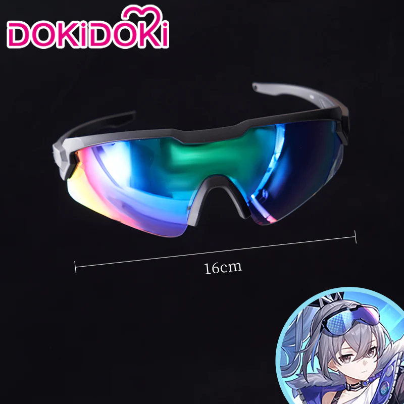 【Ready For Ship】DokiDoki Game Honkai: Star Rail Cosplay Silver Wolf Wig Sliver Blue Gradient Pony Tail / Glasses/ Ear Clip - Image 6
