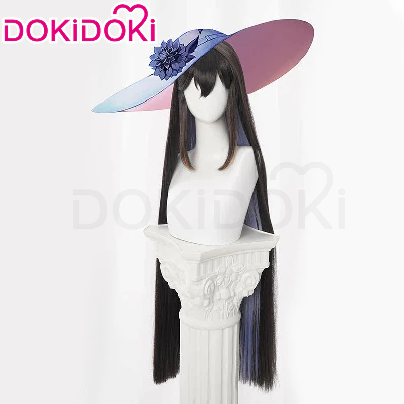 【In Stock】DokiDoki Game Honkai: Star Rail Cosplay The Dahlia Constance Wig Long Straight Black Purple Hair