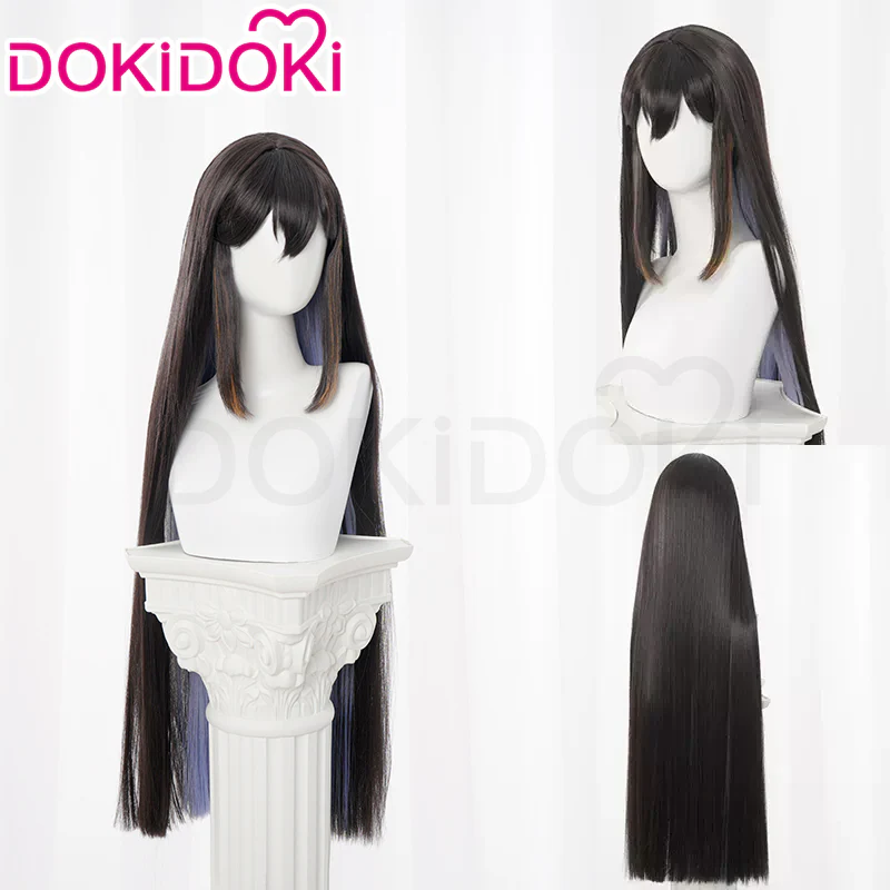 【In Stock】DokiDoki Game Honkai: Star Rail Cosplay The Dahlia Constance Wig Long Straight Black Purple Hair - Image 2