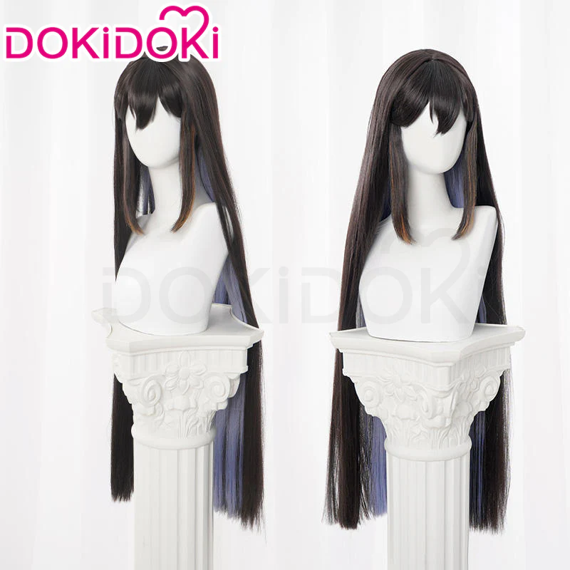 【In Stock】DokiDoki Game Honkai: Star Rail Cosplay The Dahlia Constance Wig Long Straight Black Purple Hair - Image 3