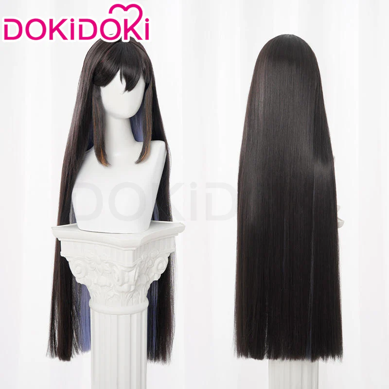【In Stock】DokiDoki Game Honkai: Star Rail Cosplay The Dahlia Constance Wig Long Straight Black Purple Hair - Image 4