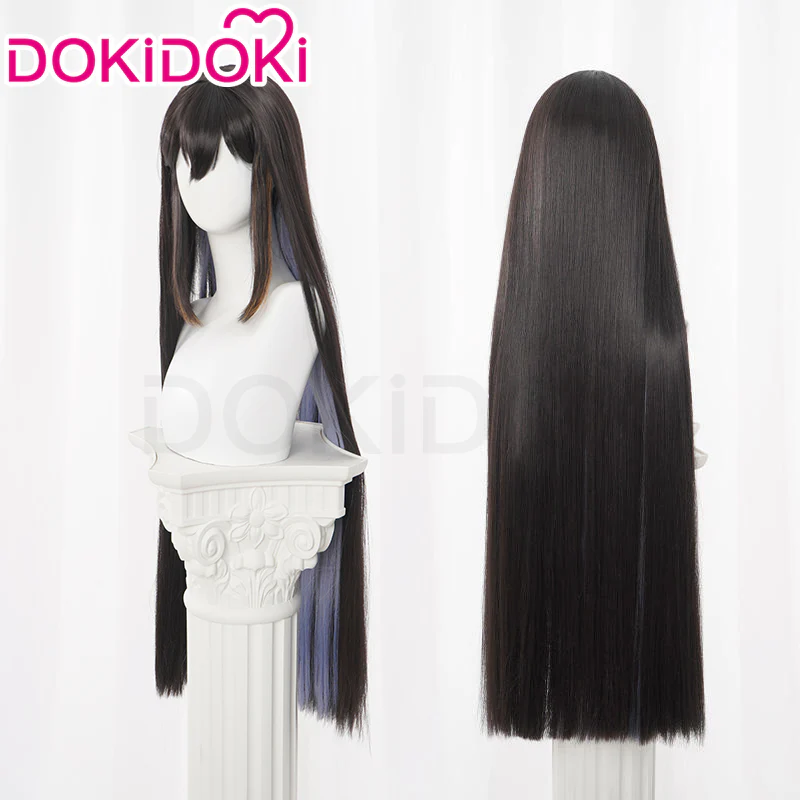 【In Stock】DokiDoki Game Honkai: Star Rail Cosplay The Dahlia Constance Wig Long Straight Black Purple Hair - Image 5