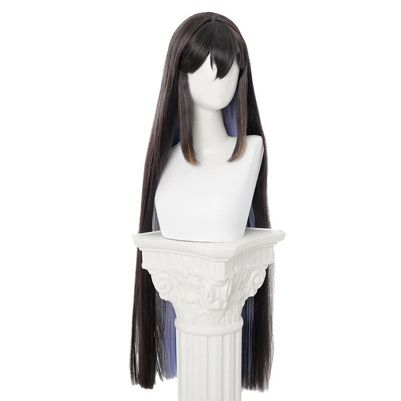【In Stock】DokiDoki Game Honkai: Star Rail Cosplay The Dahlia Constance Wig Long Straight Black Purple Hair - Image 6
