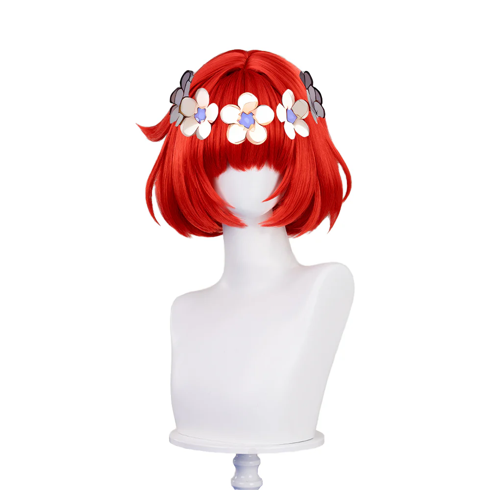 DokiDoki Game Honkai: Star Rail Cosplay Tribios Cosplay Wig Short Red Straight Wig - Image 13