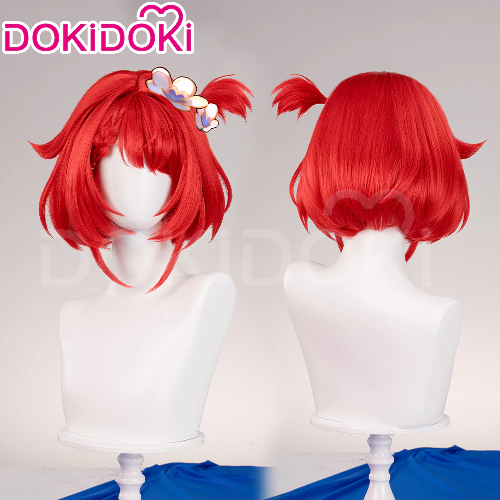 DokiDoki Game Honkai: Star Rail Cosplay Tribios Cosplay Wig Short Red Straight Wig - Image 15