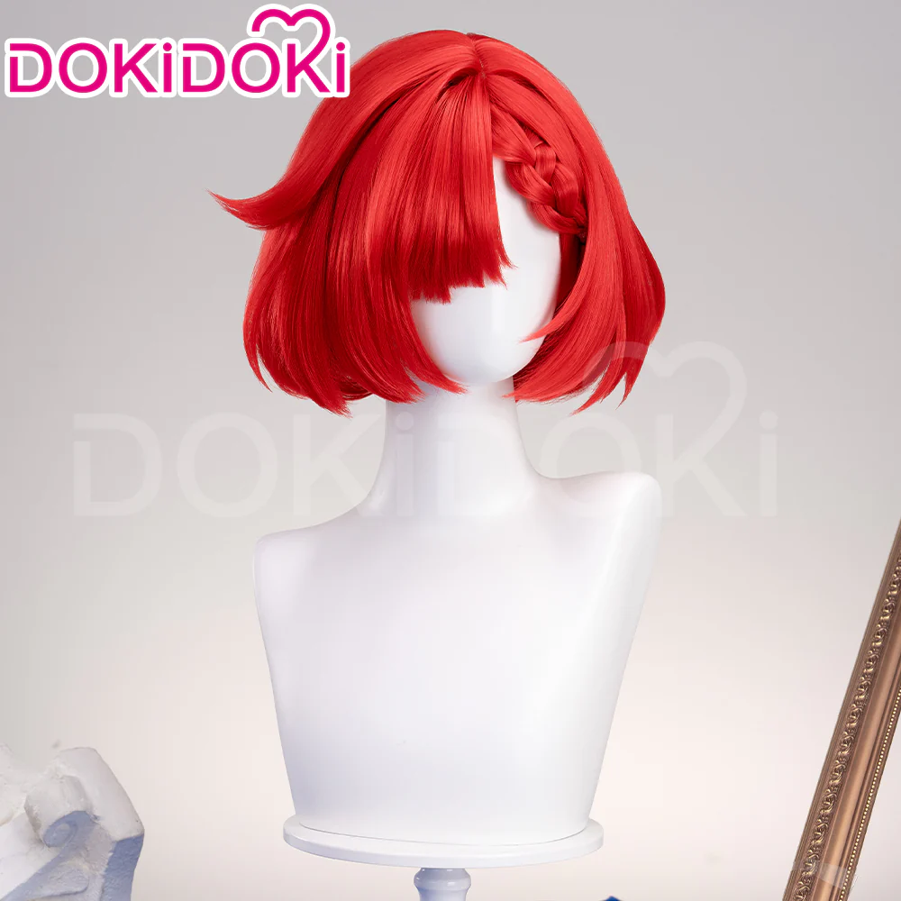 DokiDoki Game Honkai: Star Rail Cosplay Tribios Cosplay Wig Short Red Straight Wig - Image 5