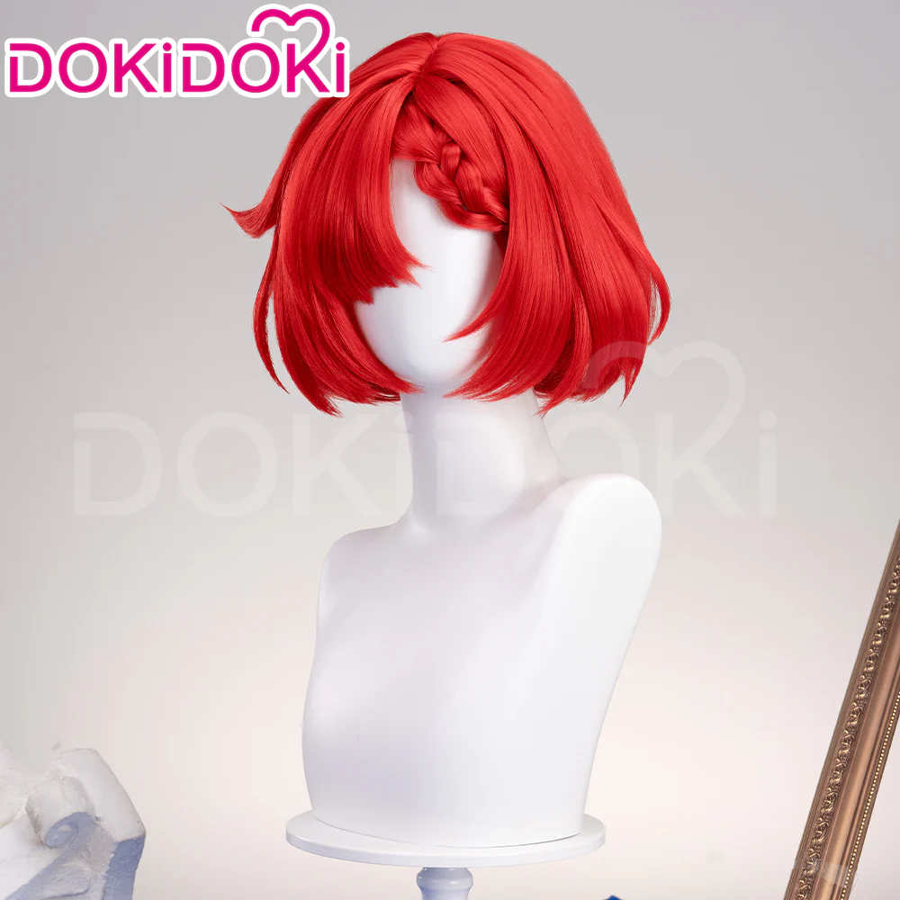 DokiDoki Game Honkai: Star Rail Cosplay Tribios Cosplay Wig Short Red Straight Wig - Image 6