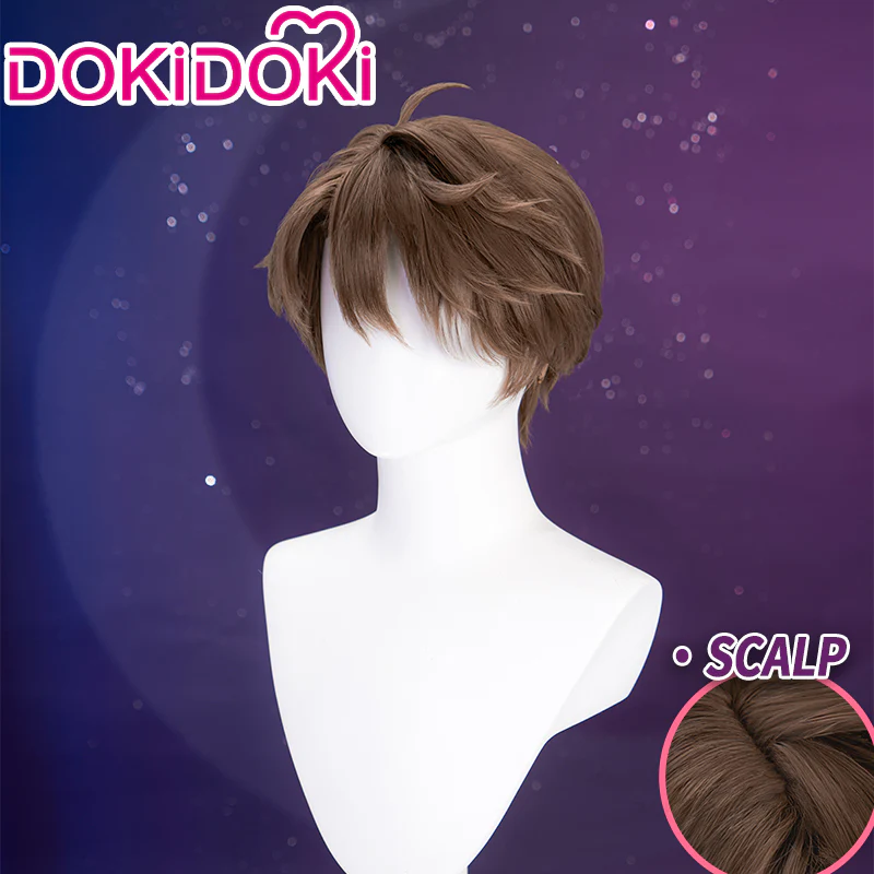 DokiDoki Game Honkai: Star Rail Cosplay Welt Yang Wig / Glasses Brown Short - Image 2