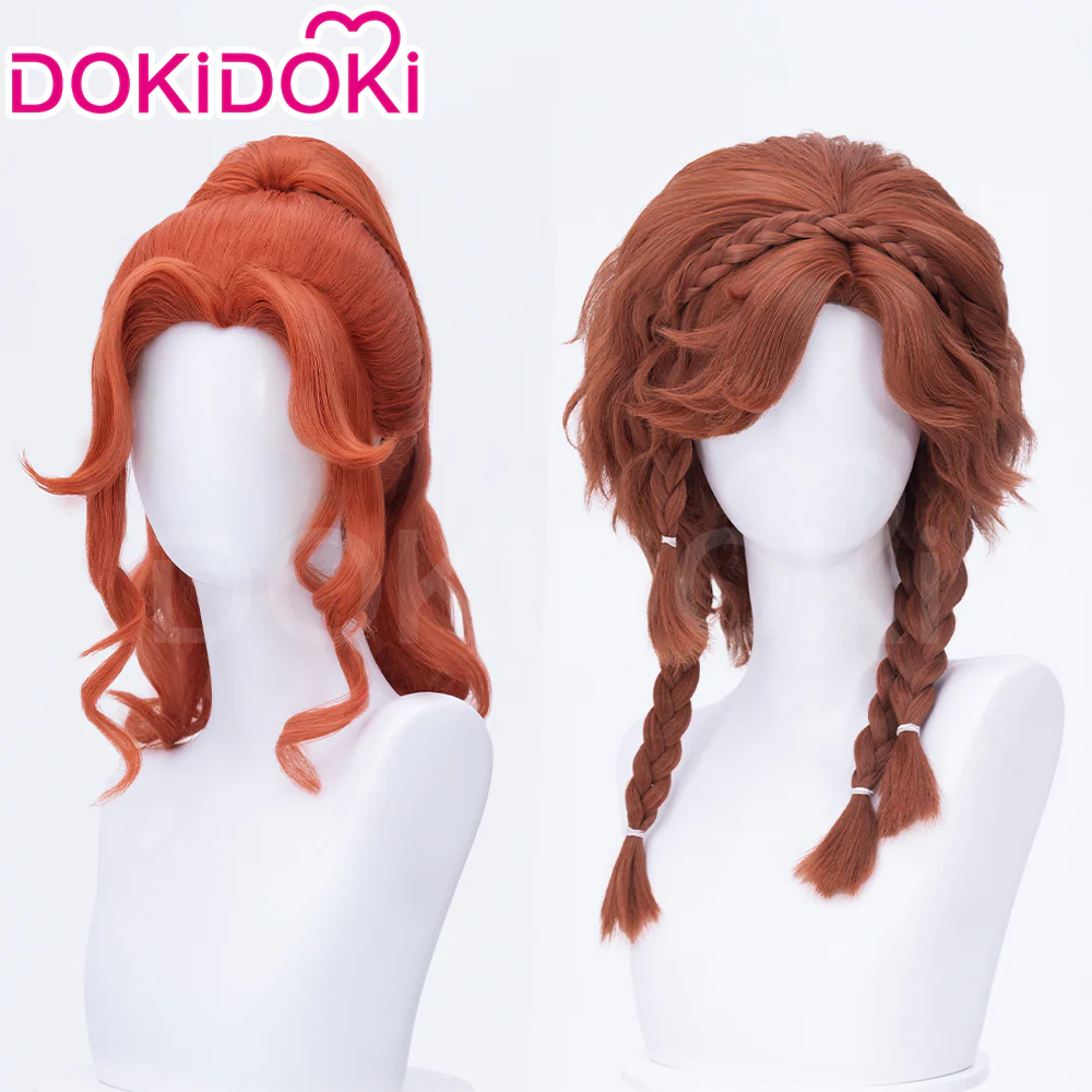 【Original Ver Ready For Ship】DokiDoki Game Identity V Cosplay Archer Wig Long Curly Brown Hair Brynhildr Vilulf idv The Anachronic Vilulf