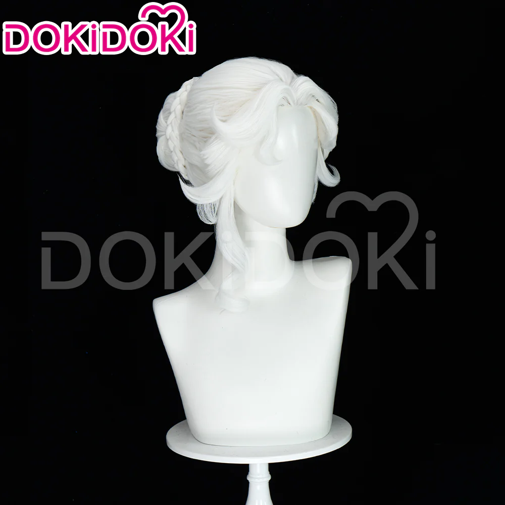【Ready For Ship】DokiDoki Game Identity V Cosplay Mrs. Red Bloody Queen Mary Wig Afterimage of Hope Long Curly White Light Green Hair - Image 4