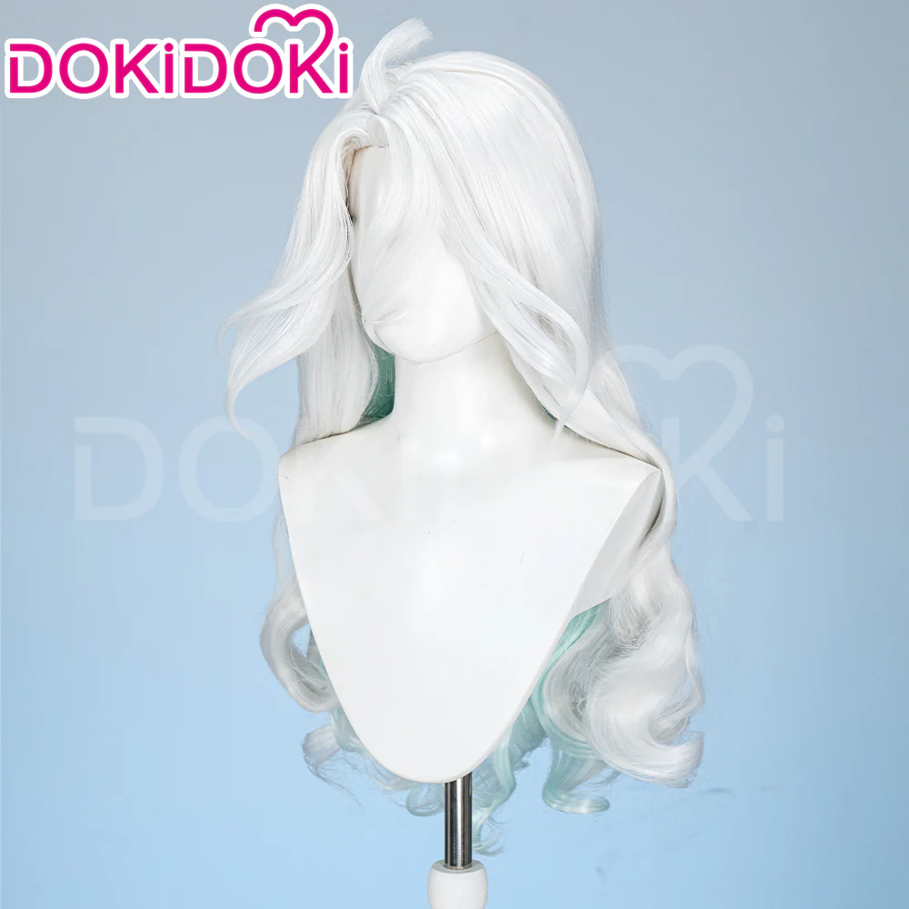 【Ready For Ship】DokiDoki Game Identity V Cosplay Mrs. Red Bloody Queen Mary Wig Afterimage of Hope Long Curly White Light Green Hair - Image 9