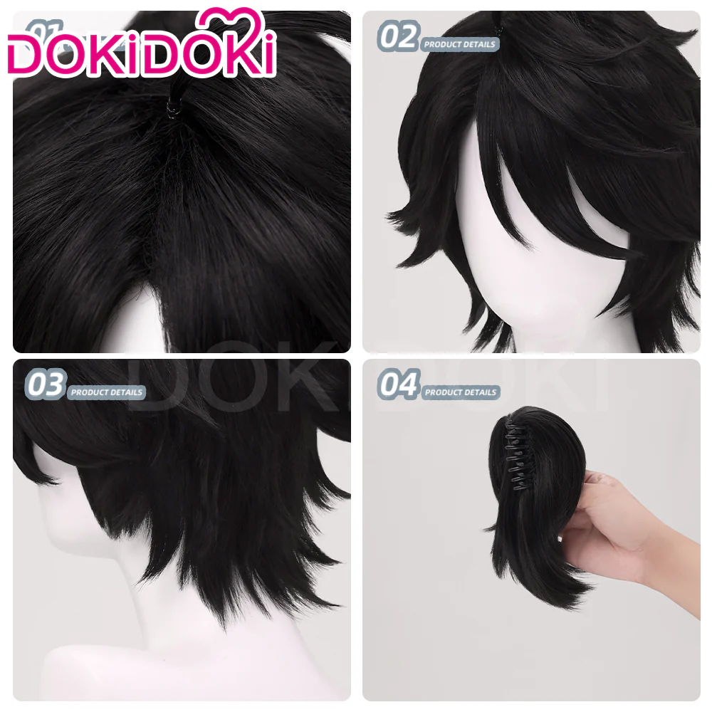 DokiDoki Game Identity V Copslay Luca Balsa Prisoner Wig Short Straight Black E-Sports - Image 4