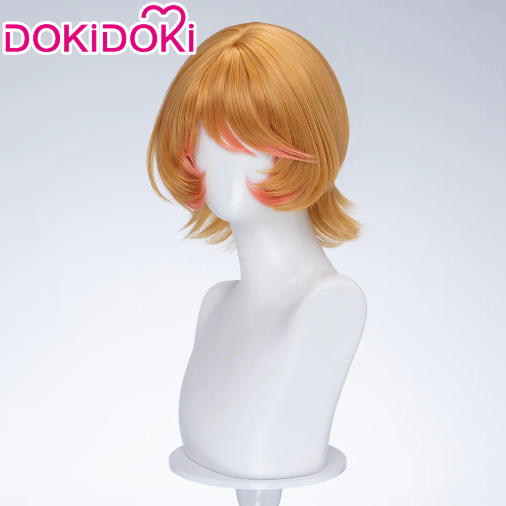 DokiDoki Game Identity V Cosplay Mechanic Wig Short Curly Orange Hair Tracy Reznik BLK.TRACY idv - Image 2
