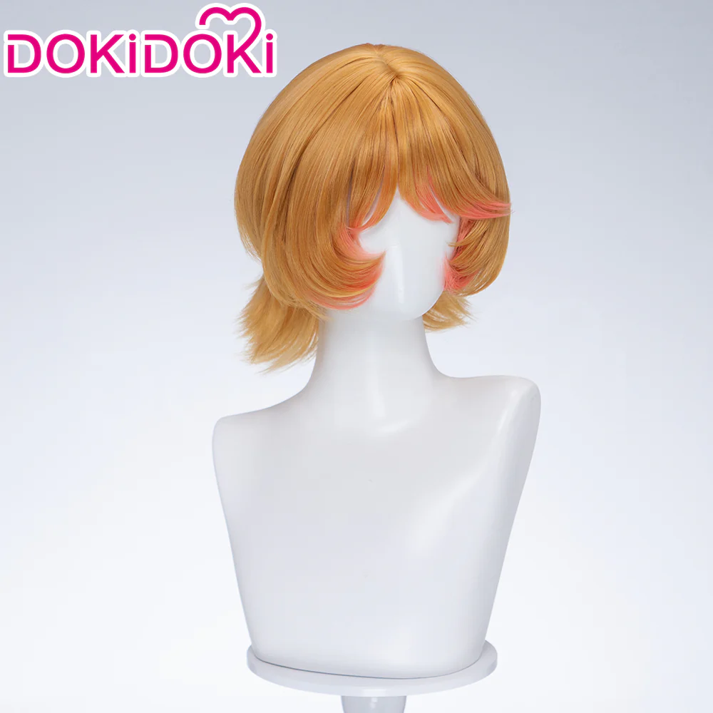 DokiDoki Game Identity V Cosplay Mechanic Wig Short Curly Orange Hair Tracy Reznik BLK.TRACY idv - Image 3