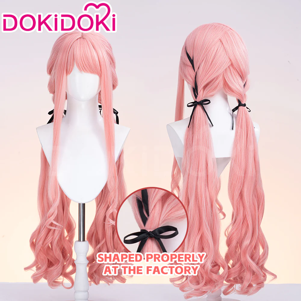 【Ready For Ship】DokiDoki Game Infinity Nikki Cosplay Nikki Wig Long Curly Pink Silver Hair Double Ponytail Floral Memory / Distant Memory / Breezy Tea Time - Image 2
