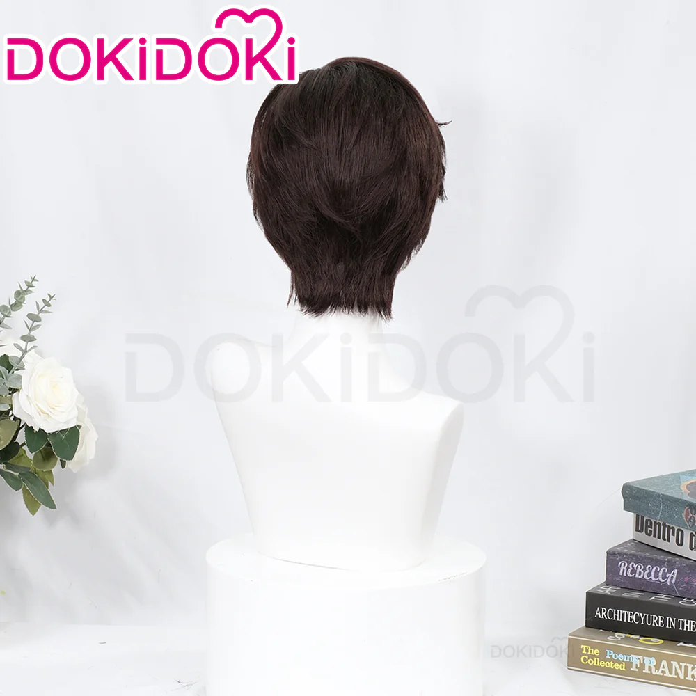 【Ready For Ship】【Front Lace】DokiDoki Game Light and Night Cosplay Evan Wig Short Straight Brown Hair - Image 3