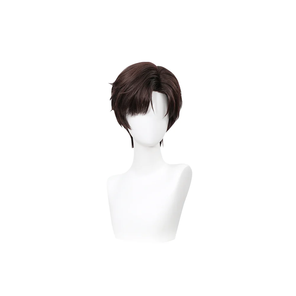【Ready For Ship】【Front Lace】DokiDoki Game Light and Night Cosplay Evan Wig Short Straight Brown Hair - Image 5