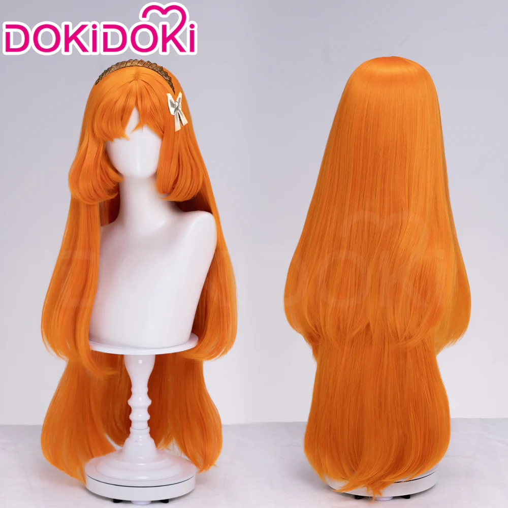 【Ready For Ship】DokiDoki Game Cosplay Women Wig Long Straight Orange Hair