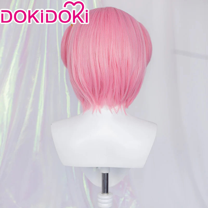 DokiDoki GAME Literature Club Cosplay Natsuki Wig / Hairclip Short Pink Wig  DDLC - Image 4