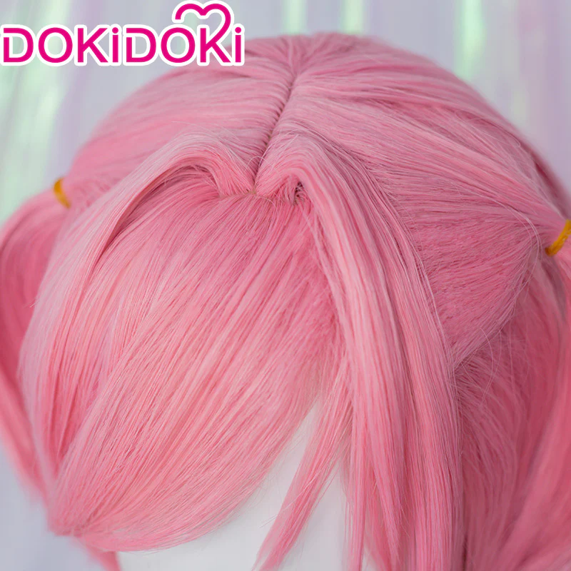 DokiDoki GAME Literature Club Cosplay Natsuki Wig / Hairclip Short Pink Wig  DDLC - Image 5