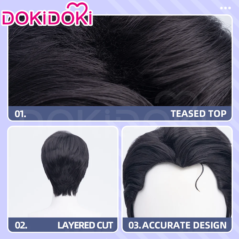 【Ready For Ship】DokiDoki Game Lord of the Mysteries Cosplay Dunn Smith Black Short Wig - Image 4