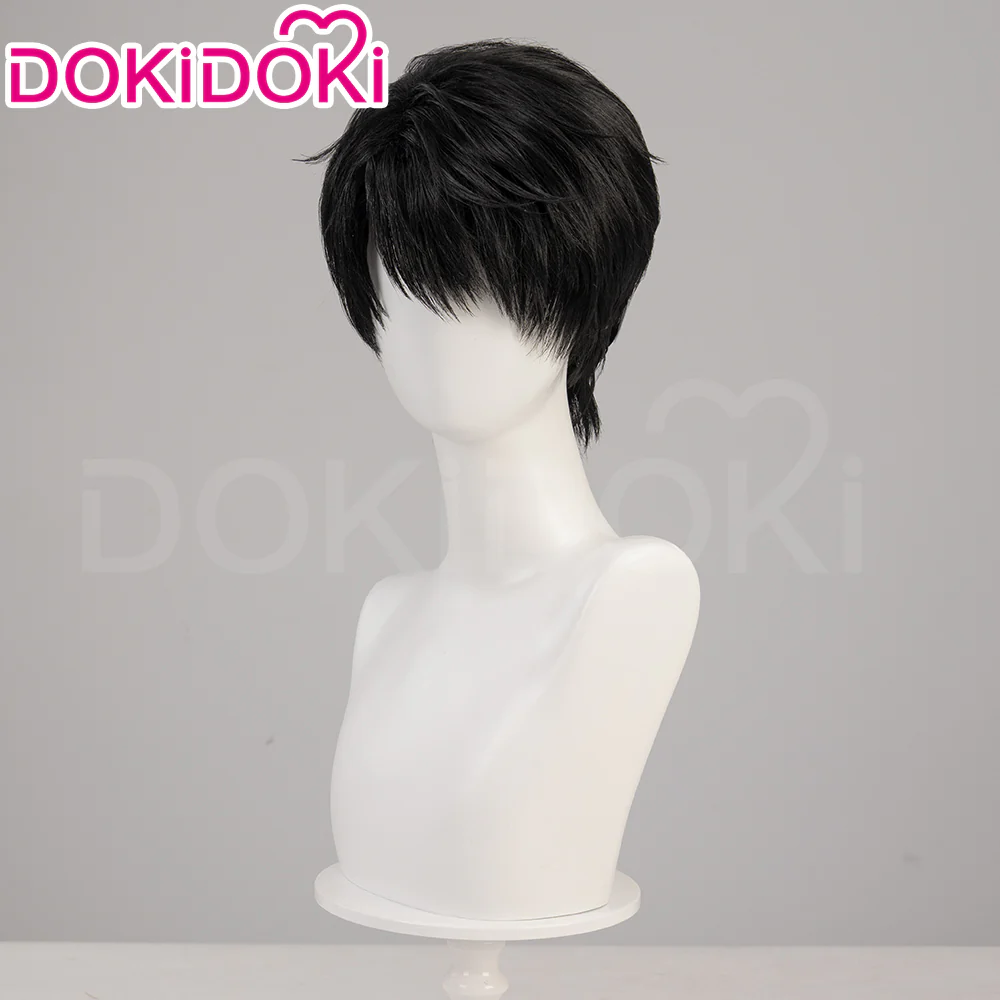 【Partially Ready For Ship】DokiDoki Game Love And Deepspace Cosplay Caleb Wig / Necklace / Bracelet Short Straight Black Brown Hair Mullet Cosmic Horizon Wolf Cut - Image 10