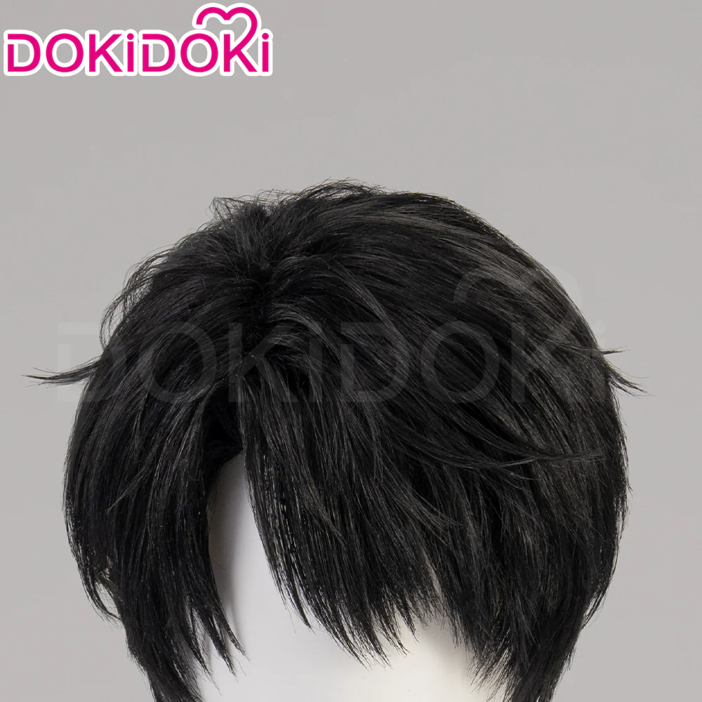 【Partially Ready For Ship】DokiDoki Game Love And Deepspace Cosplay Caleb Wig / Necklace / Bracelet Short Straight Black Brown Hair Mullet Cosmic Horizon Wolf Cut - Image 11