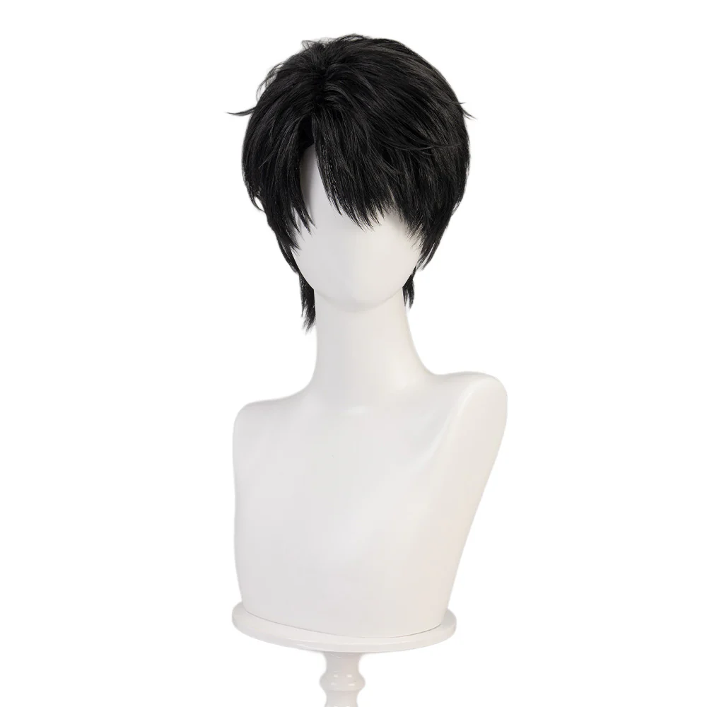 【Partially Ready For Ship】DokiDoki Game Love And Deepspace Cosplay Caleb Wig / Necklace / Bracelet Short Straight Black Brown Hair Mullet Cosmic Horizon Wolf Cut - Image 12