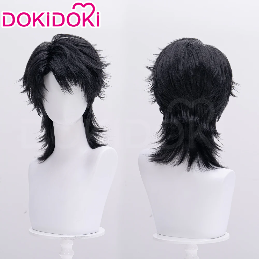 【Partially Ready For Ship】DokiDoki Game Love And Deepspace Cosplay Caleb Wig / Necklace / Bracelet Short Straight Black Brown Hair Mullet Cosmic Horizon Wolf Cut - Image 13