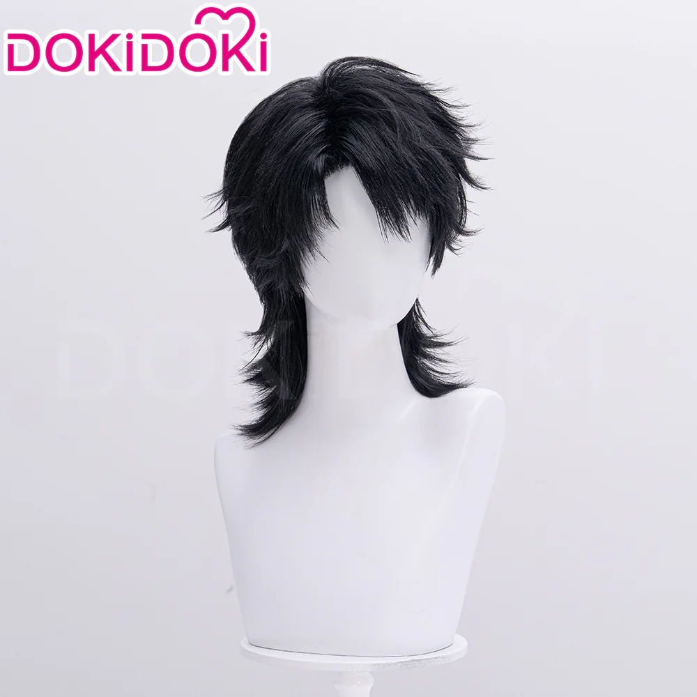【Partially Ready For Ship】DokiDoki Game Love And Deepspace Cosplay Caleb Wig / Necklace / Bracelet Short Straight Black Brown Hair Mullet Cosmic Horizon Wolf Cut - Image 14