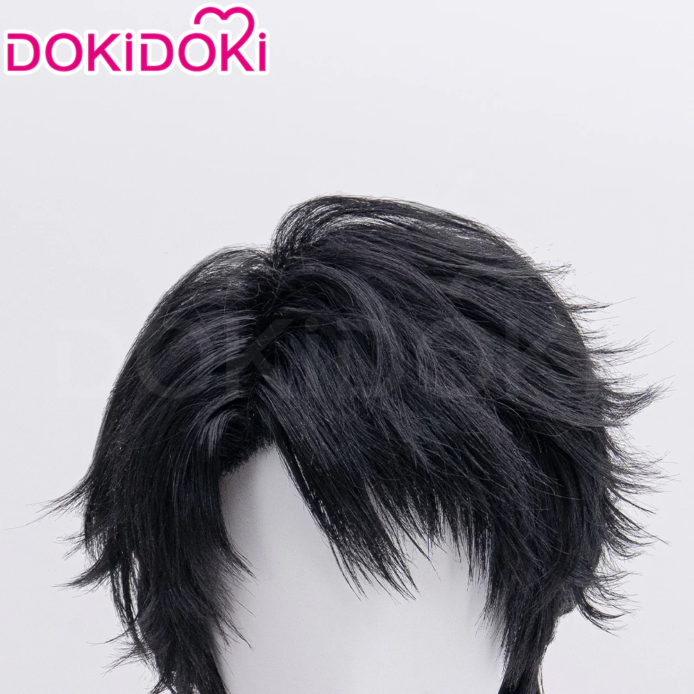 【Partially Ready For Ship】DokiDoki Game Love And Deepspace Cosplay Caleb Wig / Necklace / Bracelet Short Straight Black Brown Hair Mullet Cosmic Horizon Wolf Cut - Image 16