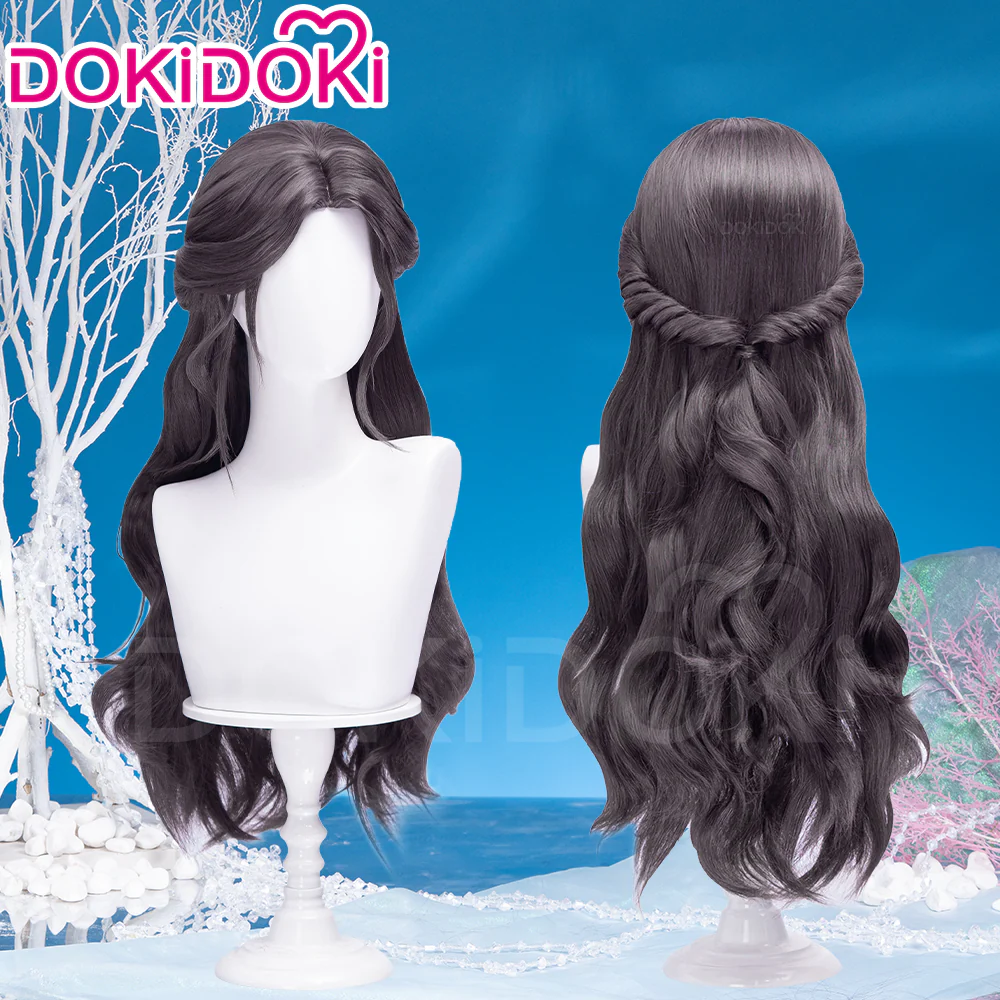 DokiDoki Game Love And Deepspace Cosplay Main Character Lemuria Sea God Wig / Bracelet Long Curly Black Hair MC Submerged Eclipse Rafayel - Image 2