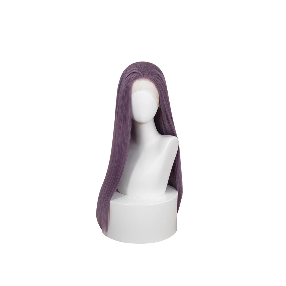 【Front Lace】DokiDoki Game Love And Deepspace Cosplay Main Character Wig Long Straight Purple Hair Women - Image 5