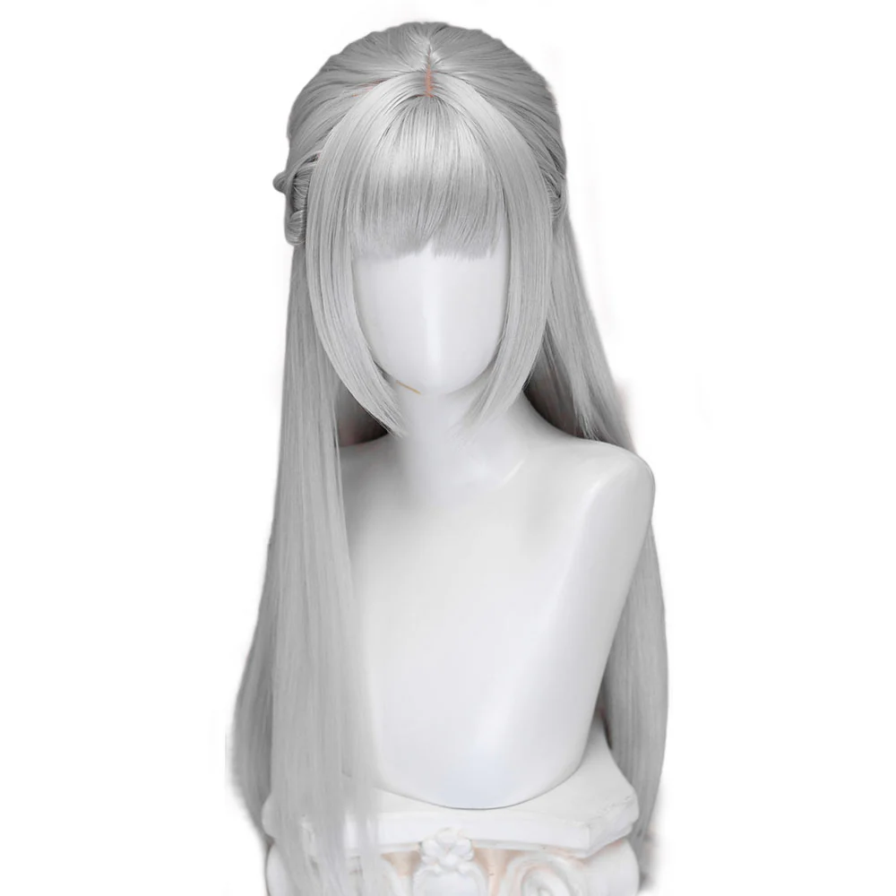 DokiDoki Game Love And Deepspace Cosplay Main Character Wig Long Straight Silver Milk Tea Brown Hair MC Scarlet Passion / Silverwing Fiend Sylus - Image 13