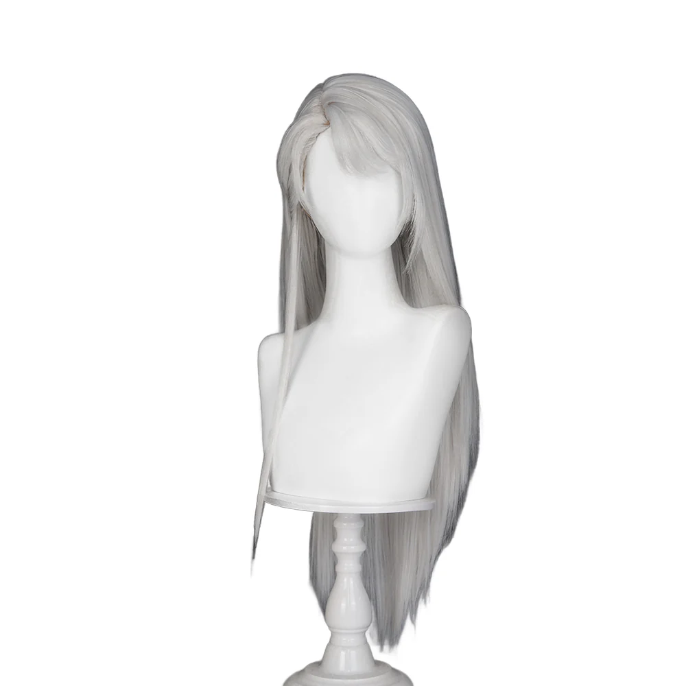 DokiDoki Game Love And Deepspace Cosplay Main Character Wig Long Straight Silver Milk Tea Brown Hair MC Scarlet Passion / Silverwing Fiend Sylus - Image 6