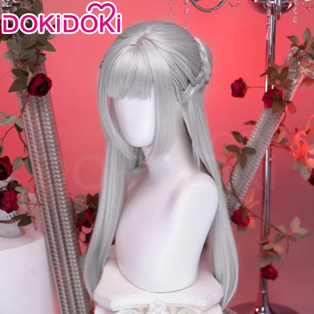 DokiDoki Game Love And Deepspace Cosplay Main Character Wig Long Straight Silver Milk Tea Brown Hair MC Scarlet Passion / Silverwing Fiend Sylus - Image 8
