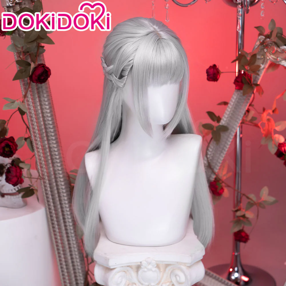 DokiDoki Game Love And Deepspace Cosplay Main Character Wig Long Straight Silver Milk Tea Brown Hair MC Scarlet Passion / Silverwing Fiend Sylus - Image 9