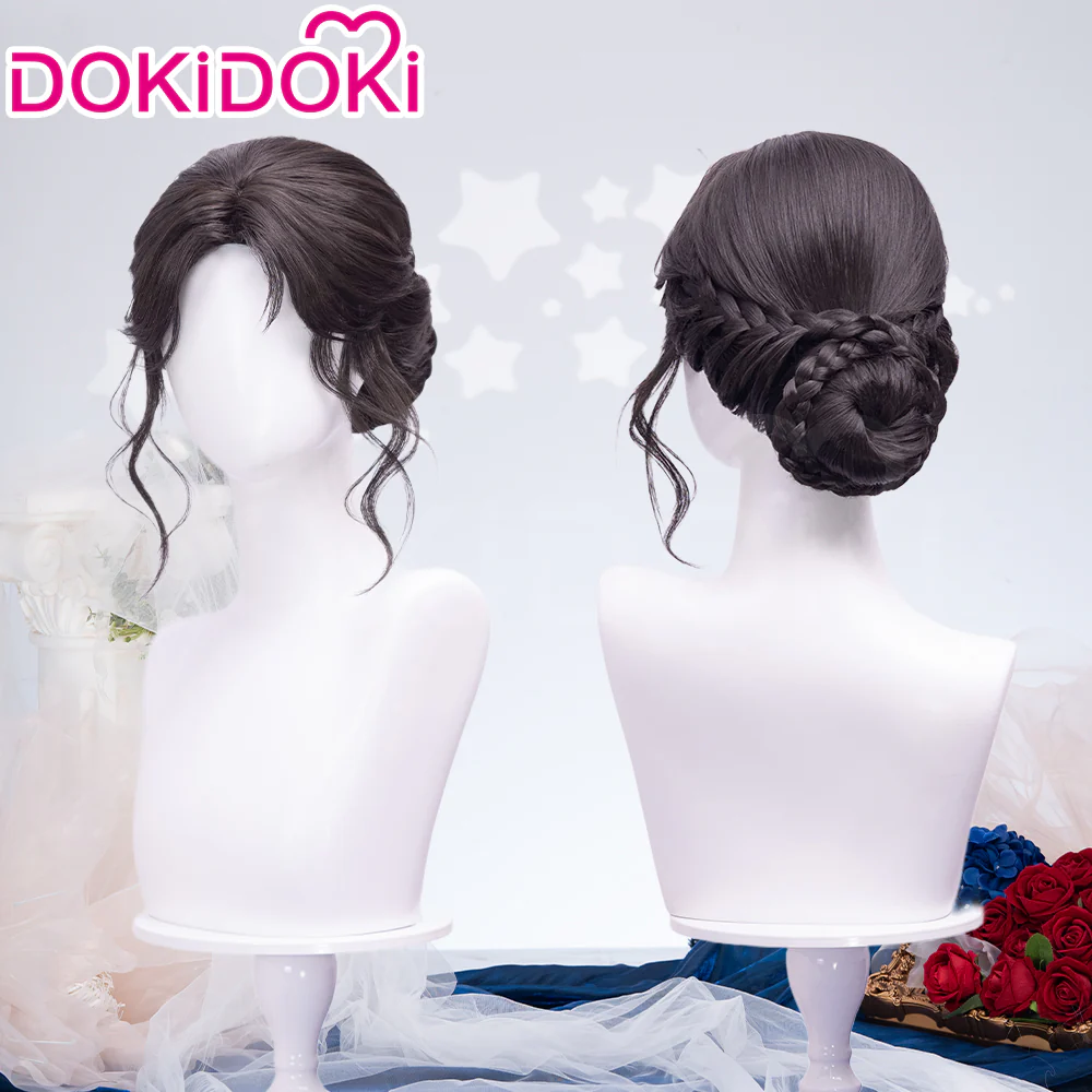 【Partially Ready For Ship】DokiDoki Game Love And Deepspace Cosplay Protagonist MC Wedding Wig / Veil / Headwear Xavier / Sylus / Zayne / Rafayel / Caleb  Black Hair Buns - Image 10