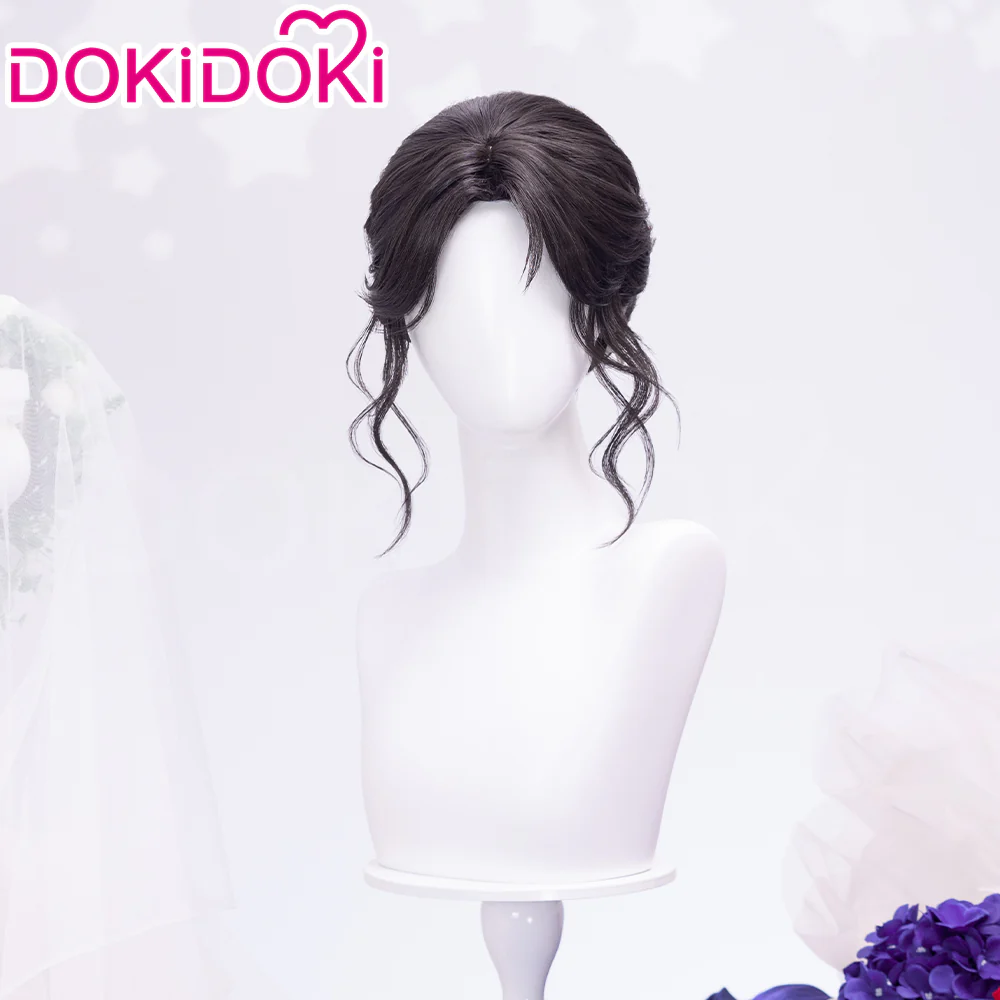 【Partially Ready For Ship】DokiDoki Game Love And Deepspace Cosplay Protagonist MC Wedding Wig / Veil / Headwear Xavier / Sylus / Zayne / Rafayel / Caleb  Black Hair Buns - Image 11