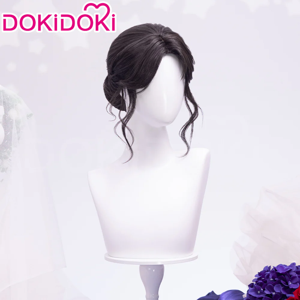 【Partially Ready For Ship】DokiDoki Game Love And Deepspace Cosplay Protagonist MC Wedding Wig / Veil / Headwear Xavier / Sylus / Zayne / Rafayel / Caleb  Black Hair Buns - Image 12