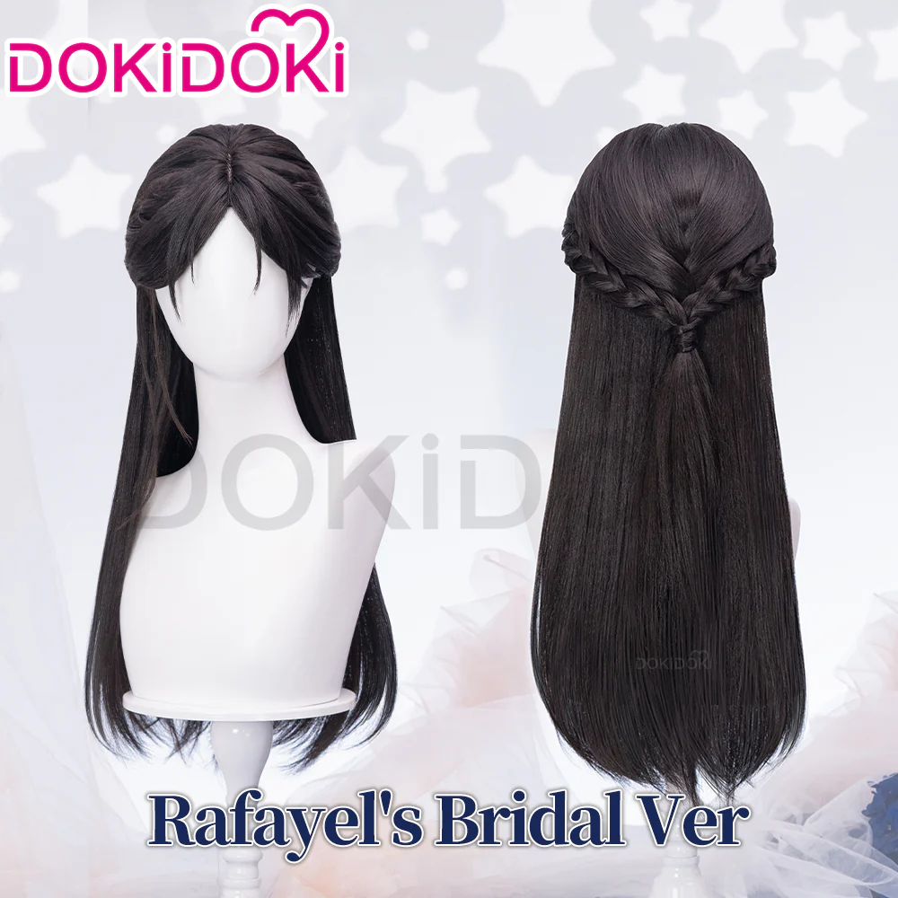 【Partially Ready For Ship】DokiDoki Game Love And Deepspace Cosplay Protagonist MC Wedding Wig / Veil / Headwear Xavier / Sylus / Zayne / Rafayel / Caleb  Black Hair Buns - Image 15