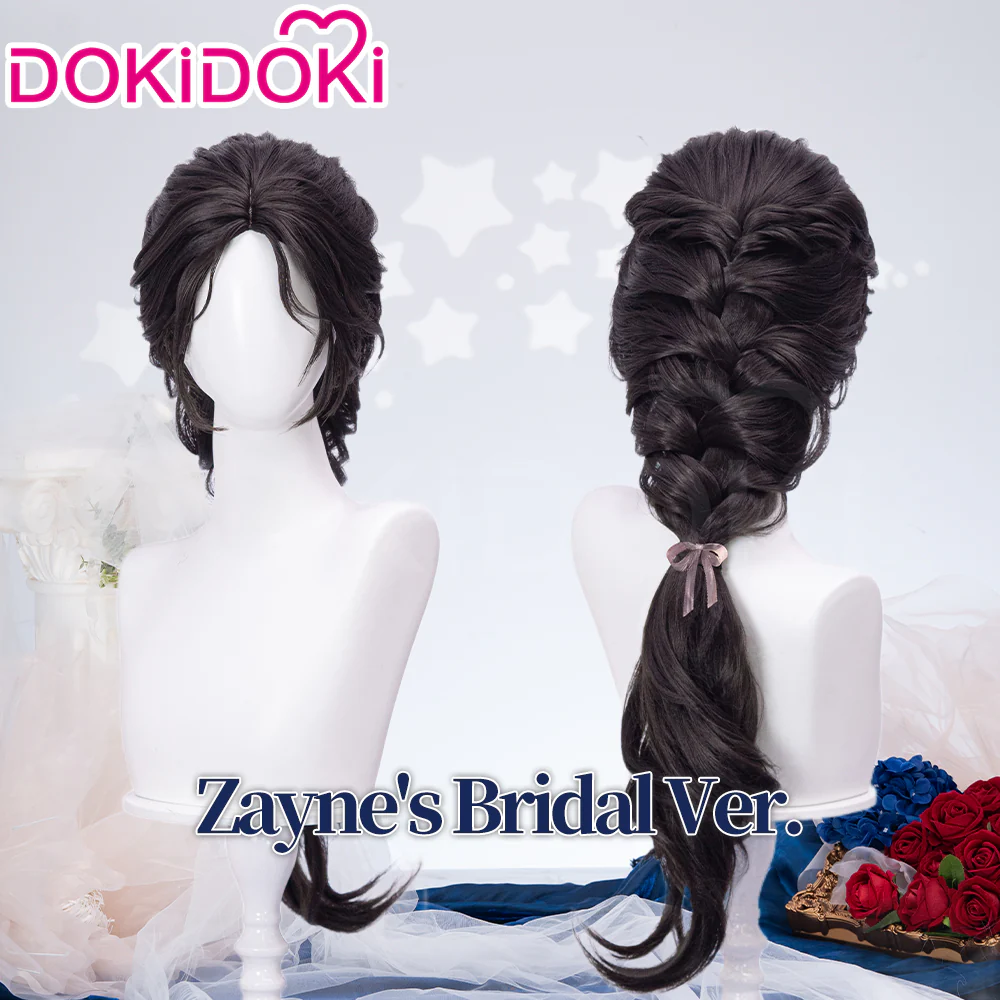 【Partially Ready For Ship】DokiDoki Game Love And Deepspace Cosplay Protagonist MC Wedding Wig / Veil / Headwear Xavier / Sylus / Zayne / Rafayel / Caleb  Black Hair Buns - Image 19