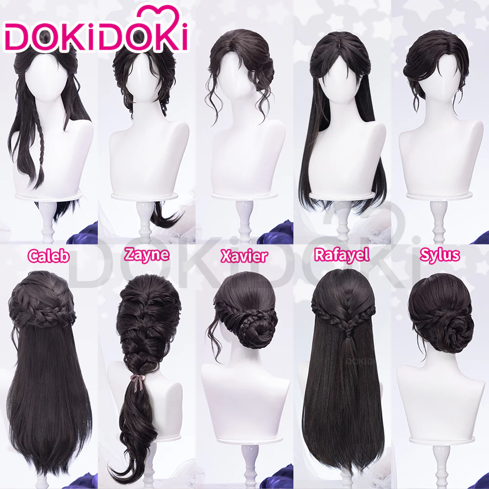 【Partially Ready For Ship】DokiDoki Game Love And Deepspace Cosplay Protagonist MC Wedding Wig / Veil / Headwear Xavier / Sylus / Zayne / Rafayel / Caleb  Black Hair Buns - Image 2