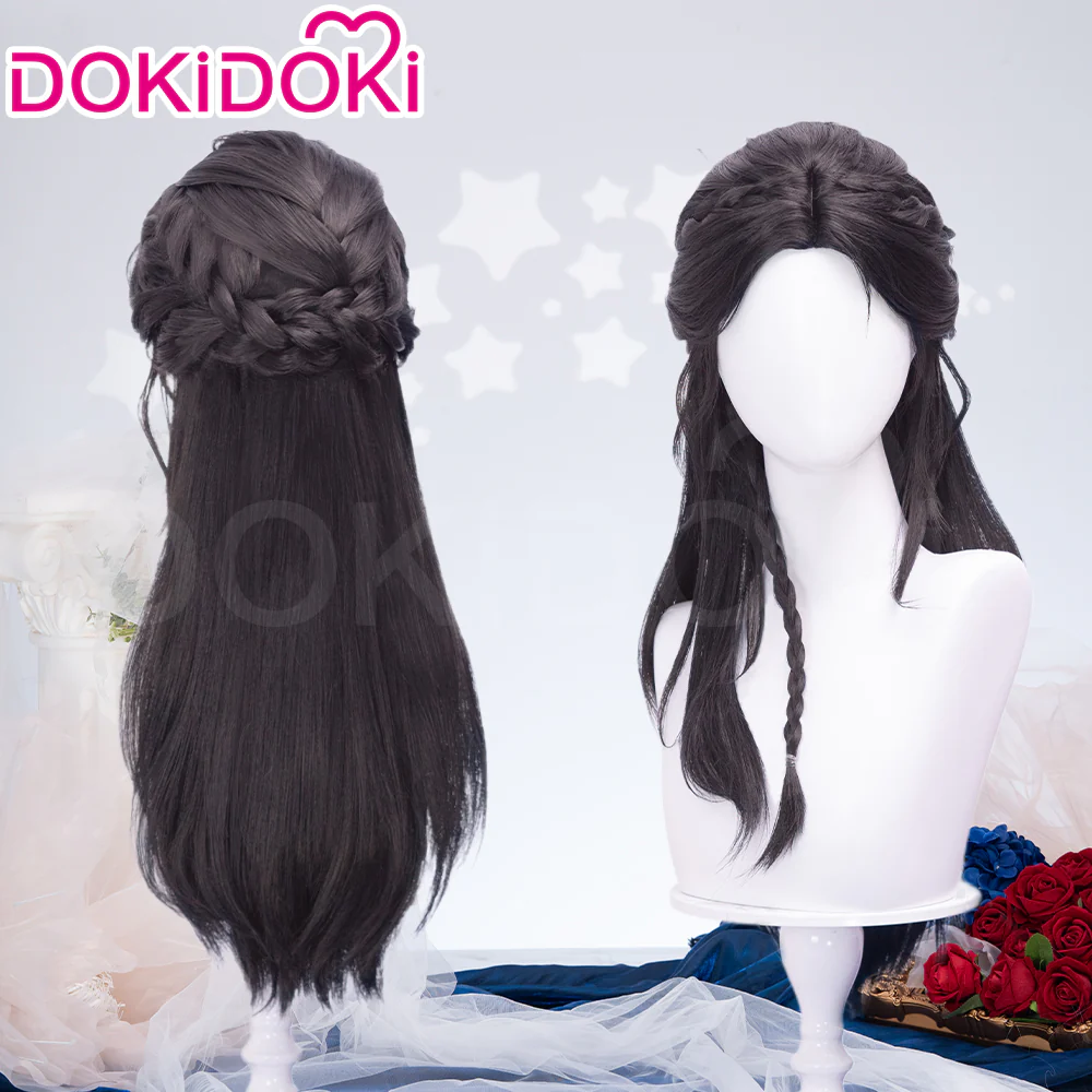 【Partially Ready For Ship】DokiDoki Game Love And Deepspace Cosplay Protagonist MC Wedding Wig / Veil / Headwear Xavier / Sylus / Zayne / Rafayel / Caleb  Black Hair Buns - Image 26