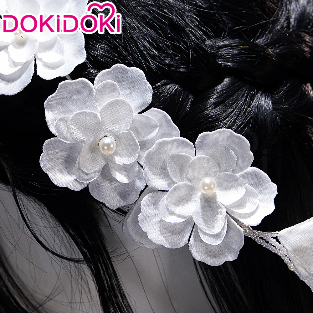 【Partially Ready For Ship】DokiDoki Game Love And Deepspace Cosplay Protagonist MC Wedding Wig / Veil / Headwear Xavier / Sylus / Zayne / Rafayel / Caleb  Black Hair Buns - Image 42