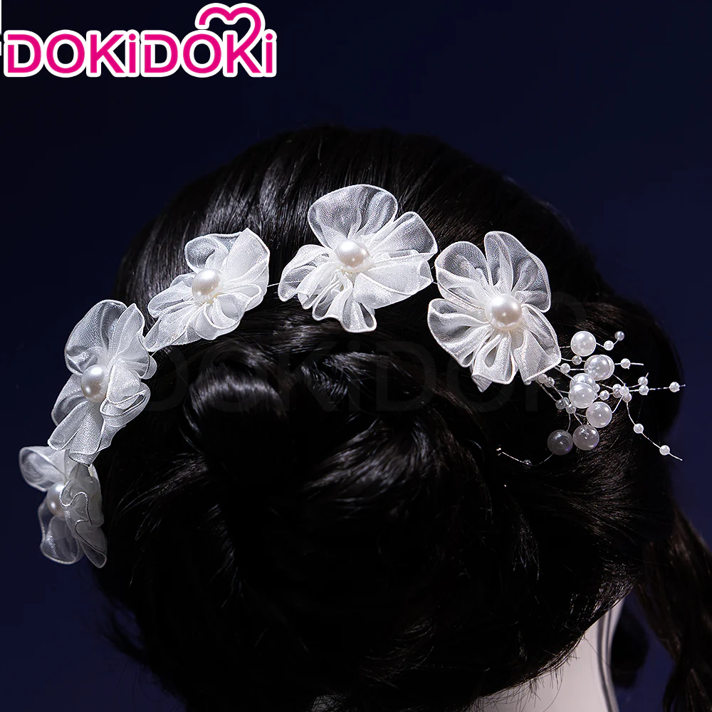 【Partially Ready For Ship】DokiDoki Game Love And Deepspace Cosplay Protagonist MC Wedding Wig / Veil / Headwear Xavier / Sylus / Zayne / Rafayel / Caleb  Black Hair Buns - Image 43