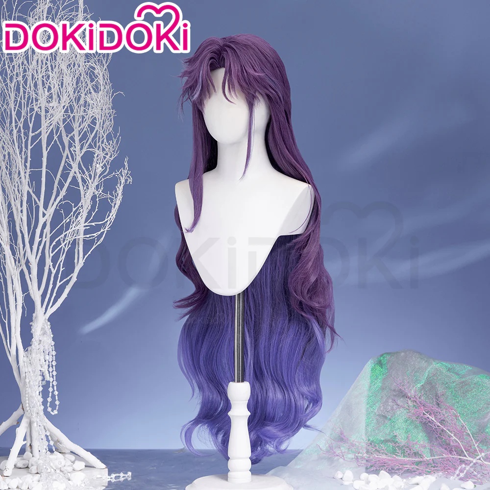 【Ready For Ship】DokiDoki Game Love And Deepspace Cosplay Rafayel Lemuria Sea God Wig / Tattoo  Long Curly Purple Hair Submerged Eclipse - Image 2