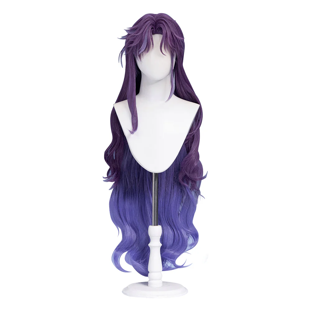 【Ready For Ship】DokiDoki Game Love And Deepspace Cosplay Rafayel Lemuria Sea God Wig / Tattoo  Long Curly Purple Hair Submerged Eclipse - Image 5