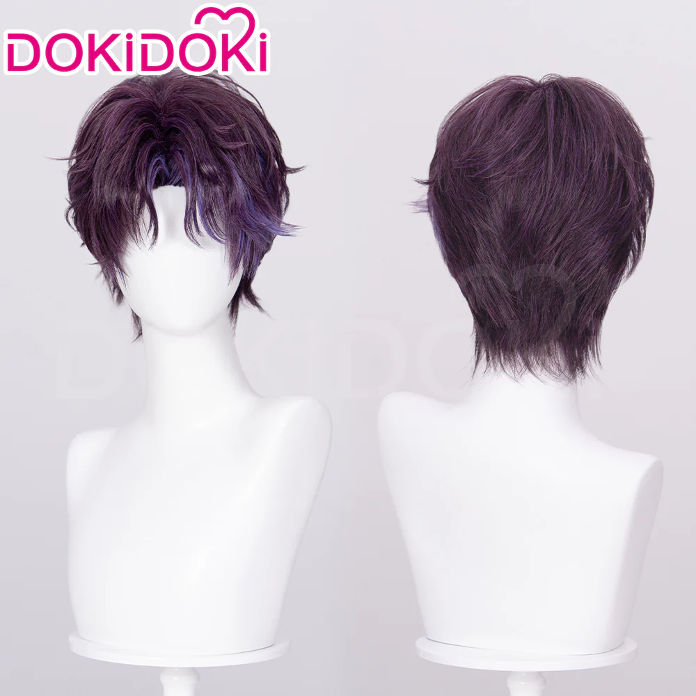 【Partially Ready For Ship】DokiDoki Game Love and Deepspace Cosplay Rafayel Wig / Ear Clip /  Necklace  Short Purple Hair Mullet Tidal Surge - Image 17