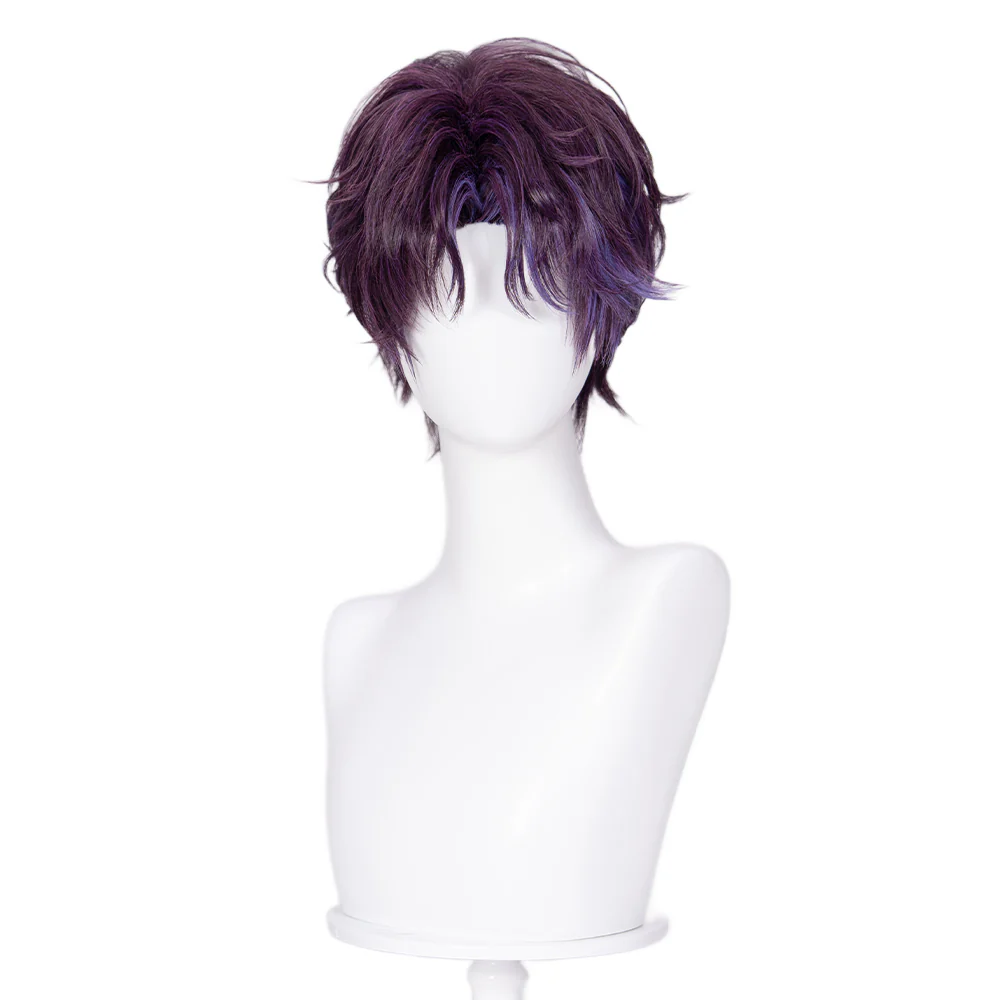 【Partially Ready For Ship】DokiDoki Game Love and Deepspace Cosplay Rafayel Wig / Ear Clip /  Necklace  Short Purple Hair Mullet Tidal Surge - Image 22